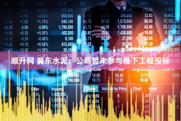 顺升网 冀东水泥：公司暂未参与雅下工程投标